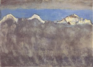Eiger, Mönch y Jungfrau sobre el mar de niebla de Ferdinand Hodler